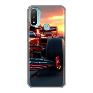 Чехол Формула1 на Motorola MOTO E40 (Макларен на закате)