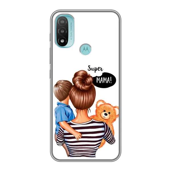 Чохол з принтом «Мама з синочком» для Motorola MOTO E40 Чохол з принтом «Мама з синочком» для Motorola MOTO E40