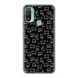 Чехол с принтом для Motorola MOTO E40 (AlphaPrint) Модные коты (Меленькие котики)