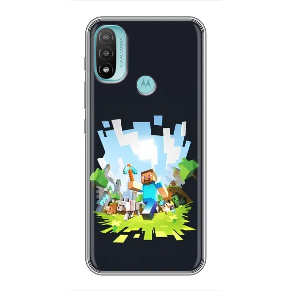 Чохол з принтом «персонажі Minecraft» для Motorola MOTO E40 Чохол з принтом «персонажі Minecraft» для Motorola MOTO E40