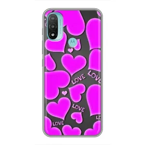 Чехлы для любимой на Мото Е40 (VPrint) (Pink hearts)