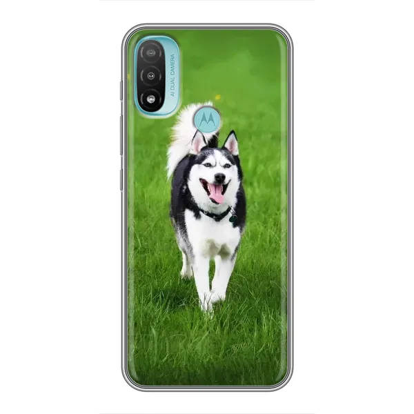 Чохол з принтом «Радісний Хаскі» для Motorola MOTO E40