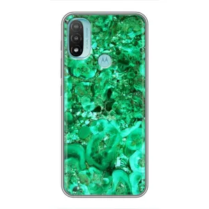 Мраморный чехол на Motorola MOTO E40 (VPrint) (Салатный Мрамор)