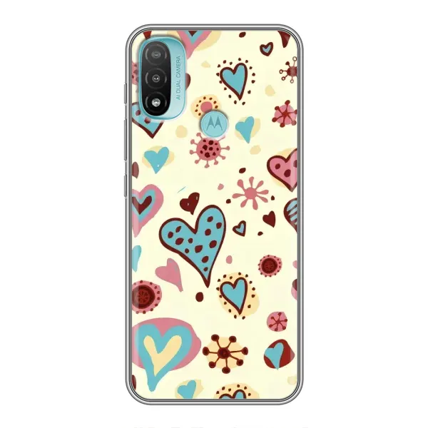 Чохол з принтом «Сердечки» для Motorola MOTO E40