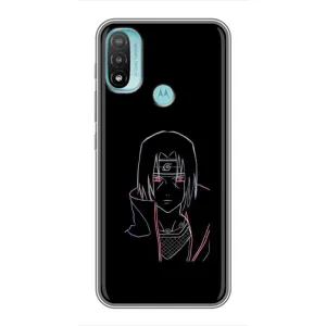 Чехлы на тему: Итачи Учиха для Motorola MOTO E40 (AlphaPrint) (силуэт Итачи)