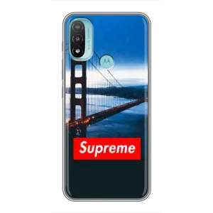 Чехол для Motorola MOTO E40 с картинкой Supreme (AlphaPrint) (Стиль Supreme)