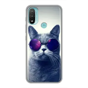 Чехол с принтом для Motorola MOTO E40 (AlphaPrint) Модные коты (Стильный кот)