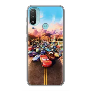 Силиконовый чехол Маквин для Motorola MOTO E40 (Тачки на трассе)