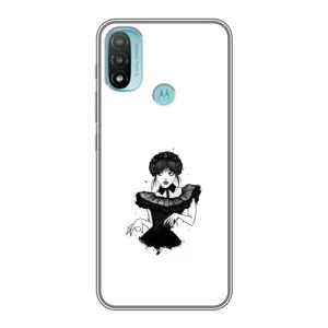 Чехлы Венсдей на Motorola MOTO E40 Уэнсдей (AlphaPrint) (танец Уэнздей)