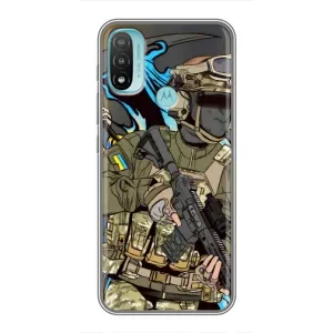 Чехлы с картинкой ЗСУ для Motorola MOTO E40 (AlphaPrint) (Воин ВСУ)