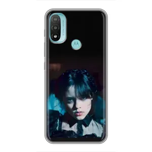 Чехлы Венсдей на Motorola MOTO E40 Уэнсдей (AlphaPrint) (взгляд Уэнздей)