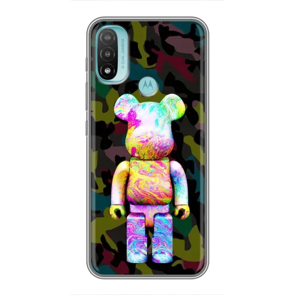 Чехол с принтом «Яркий Bearbrick» для Motorola MOTO E40