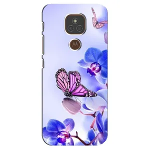 Чехлы с Цветами для Motorola MOTO E7 Plus (VPrint) (Бабочка на цветочке)