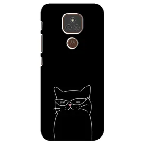 Чохол з принтом «Байдужий кіт» для Motorola MOTO E7 Plus