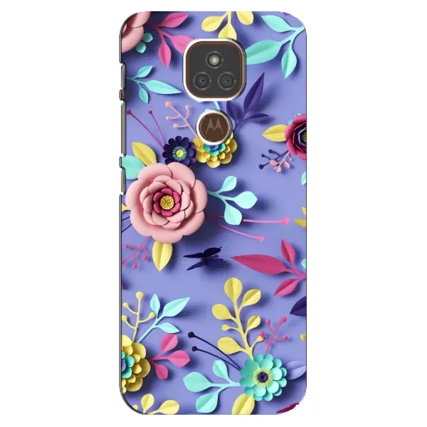 Чехол с принтом «Цветочный дизайн» для Motorola MOTO E7 Plus