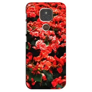 Чехлы с Цветами для Motorola MOTO E7 Plus (VPrint) (Цветы красные)