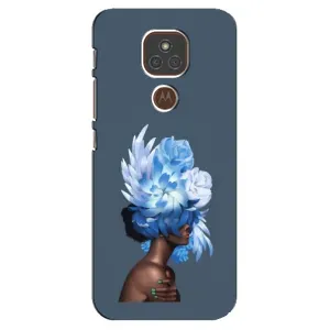 Чехлы (ART) Цветы на Motorola MOTO E7 Plus (VPrint) (Цветы на голове)