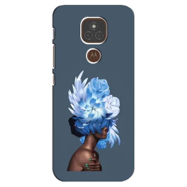 Чехол с принтом «Цветы на голове» для Motorola MOTO E7 Plus