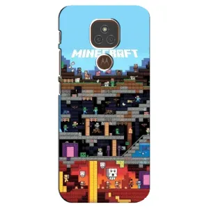 Чехол Майнкрафт на Motorola MOTO E7 Plus (AlphaPrint) Minecraft (фон Minecraft)