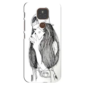 Чехол с печатью для Motorola MOTO E7 Plus - (Мода) (AlphaPrint) (Фото девочки)
