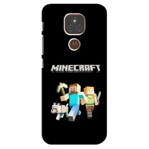 Чехол Майнкрафт на Motorola MOTO E7 Plus (AlphaPrint) Minecraft (герои Minecraft)