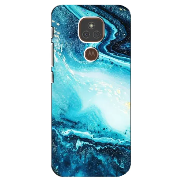 Чехол с принтом «Голубой мрамор» для Motorola MOTO E7 Plus