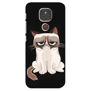 Чохол з принтом для Motorola MOTO E7 Plus (AlphaPrint) Модні коти (Сумний кіт)