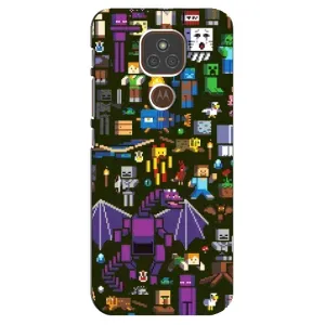 Чехол Майнкрафт на Motorola MOTO E7 Plus (AlphaPrint) Minecraft (Коллаж Майнкрафт)