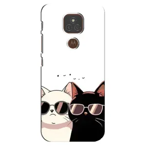 Чохол з принтом «Коти в окулярах» для Motorola MOTO E7 Plus