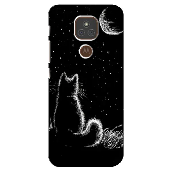 Чехол с принтом «Котик и луна» для Motorola MOTO E7 Plus