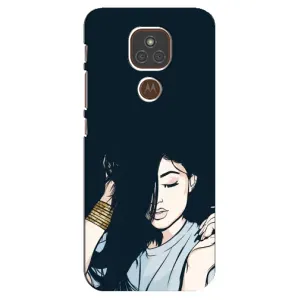 Чехол с печатью для Motorola MOTO E7 Plus - (Мода) (AlphaPrint) (Красивая девочка)
