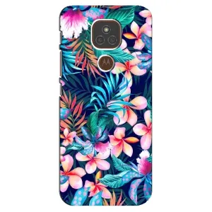 Чехол с принтом «Красочные цветы» для Motorola MOTO E7 Plus