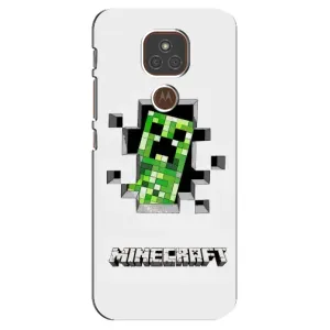Чехол Майнкрафт на Motorola MOTO E7 Plus (AlphaPrint) Minecraft (крипер Майнкрафт)