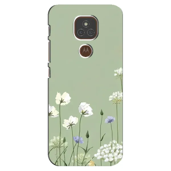 Чохол з принтом «Квіти на зеленому» для Motorola MOTO E7 Plus