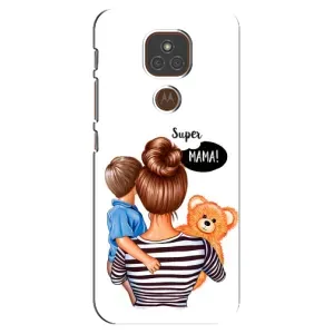 Чохол з друком для Motorola MOTO E7 Plus - (Мама з дитинкою) (AlphaPrint) (Мама з синочком)