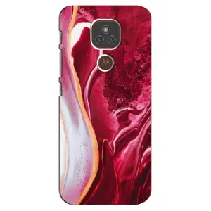 Чехол с принтом «Мрамор красный» для Motorola MOTO E7 Plus