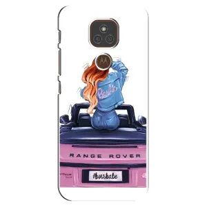 Чехол с печатью для Motorola MOTO E7 Plus - (Мода) (AlphaPrint) (На машине)