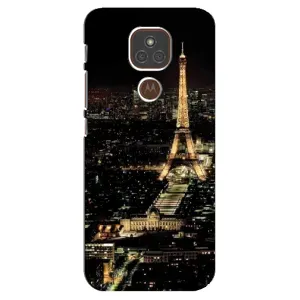 Чохол Ейфелева Вежа Motorola MOTO E7 Plus - (AlphaPrint) (Нічний Париж)