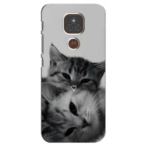 Чохол з принтом «Пара котів» для Motorola MOTO E7 Plus