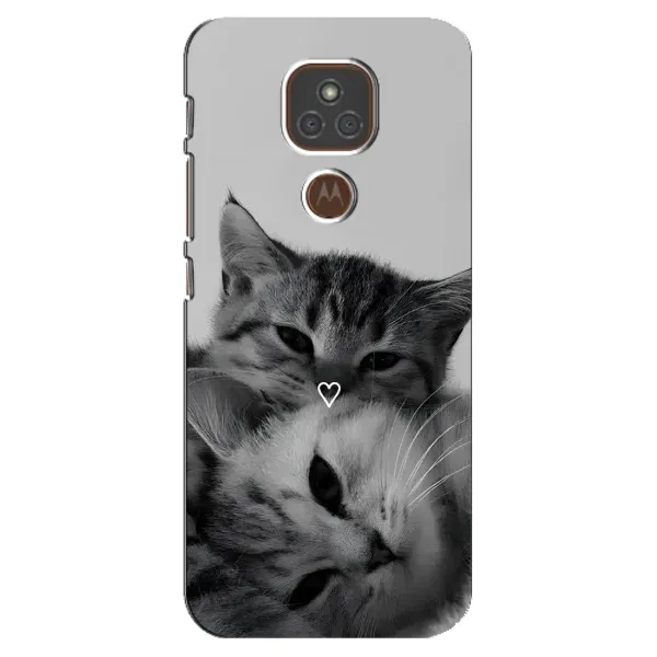 Чохол з принтом «Пара котів» для Motorola MOTO E7 Plus