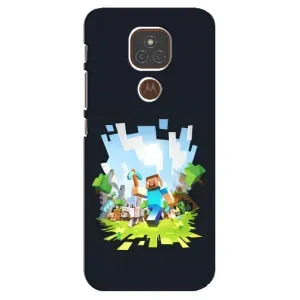 Чехол Майнкрафт на Motorola MOTO E7 Plus (AlphaPrint) Minecraft (персонажи Minecraft)