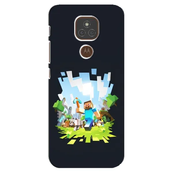 Чехол с принтом «персонажи Minecraft» для Motorola MOTO E7 Plus Чехол с принтом «персонажи Minecraft» для Motorola MOTO E7 Plus
