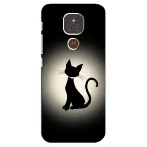 Чохол з принтом для Motorola MOTO E7 Plus (AlphaPrint) Модні коти (Силует котика)