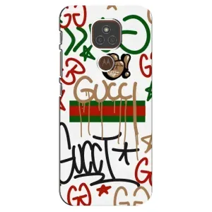 Бренднові Чохли для Motorola MOTO E7 Plus - (PREMIUMPrint) (Стиль GUUCI)