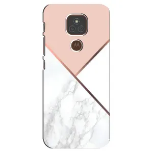 Мраморный чехол на Motorola MOTO E7 Plus (VPrint) (Тройной мрамор)