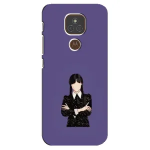 Чохли Венсдей на Motorola MOTO E7 Plus Уенсдей (AlphaPrint) (Венздей у чорному)