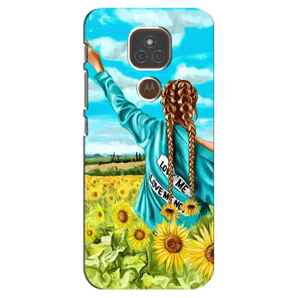 Чехол с принтом «Украиночка» для Motorola MOTO E7 Plus