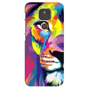 Чохол з картинкою ЛЕВ для Motorola MOTO E7 Plus (VPrint) (Яскравий Лев)
