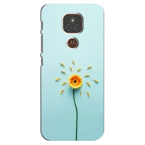 Чехлы с Цветами для Motorola MOTO E7 Plus (VPrint) (Желтый цветок)