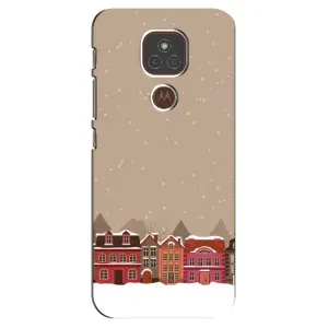Новорічні, Святкові Чохли для Motorola MOTO E7 Plus - 2024 год (Зимове місто)